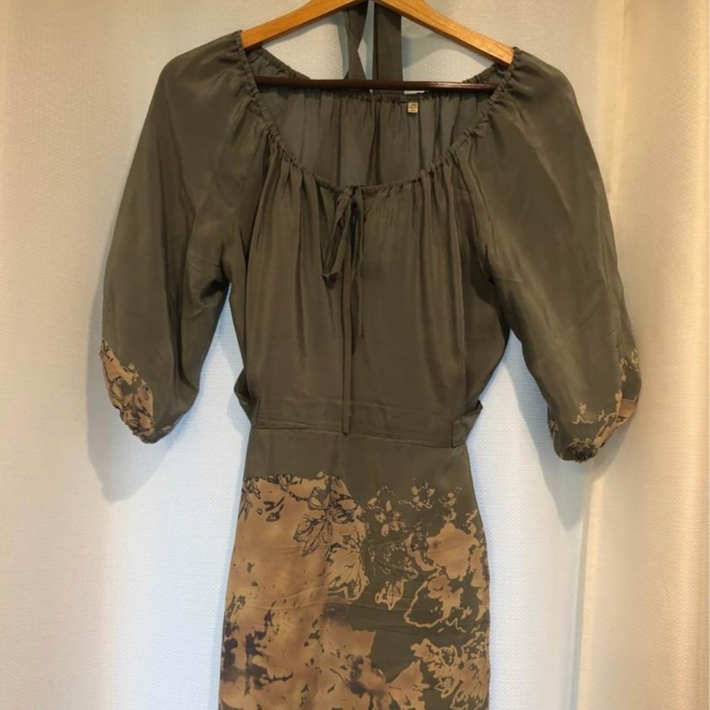 Grey silk dress